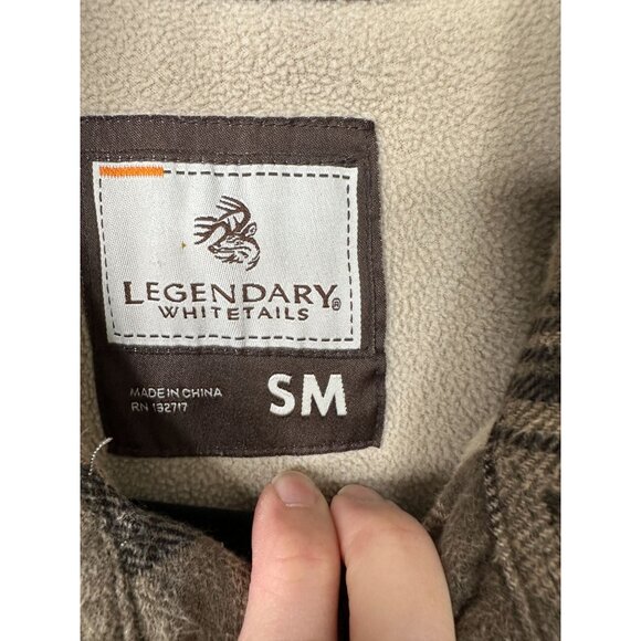 Legendary White Tails Mens Green Flannel‎ Jacket Small button up cotton fleece - Picture 5 of 6